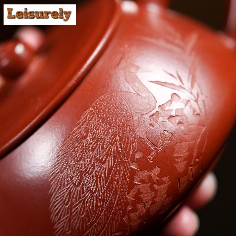 220ml Boutique Yixing Purple Clay Teapots Handmade Stone Scoop Pot Raw Ore Dahongpao Mud Kettle With Filter Chinese Zisha Teaset