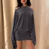Sexy Bodycon Dress Long Sleeve Batwing Sleeve Dress Stretchy Off Shoulder Dress  Party Clubwear