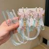 Princess Style Children's Hanfu Hair Clips - Ancient Chinese Tassel Ribbon Headdress for Girls