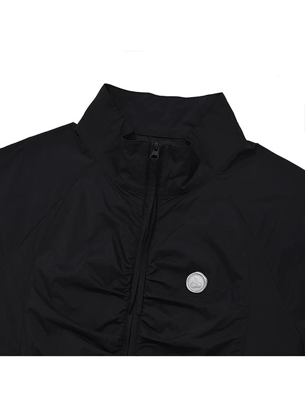 Kirsh Cherry String Shirred Windbreaker [Black]
