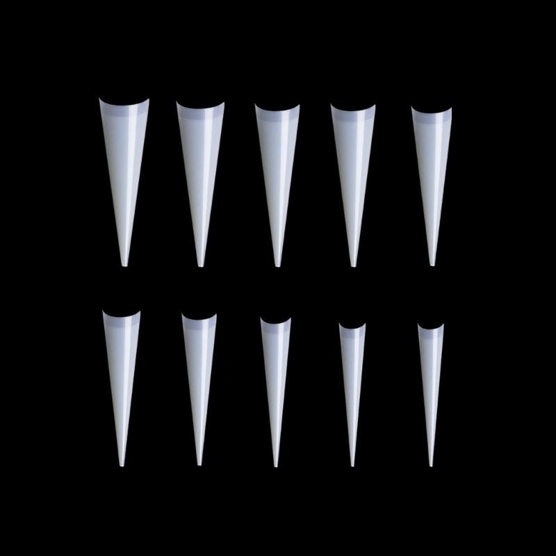 300/500pcs Stiletto Nail Tips Acrylic-Nails Long False Nails Clear/Natural Fake-Nails Half Coverage False Nail Tips