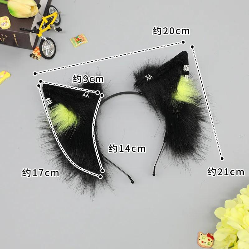 New Lolita Faux Fur Cat Ear Headband Anime Costume Plush Hair Hoop for Music Festival Halloween Accessories Party Cosplay Props