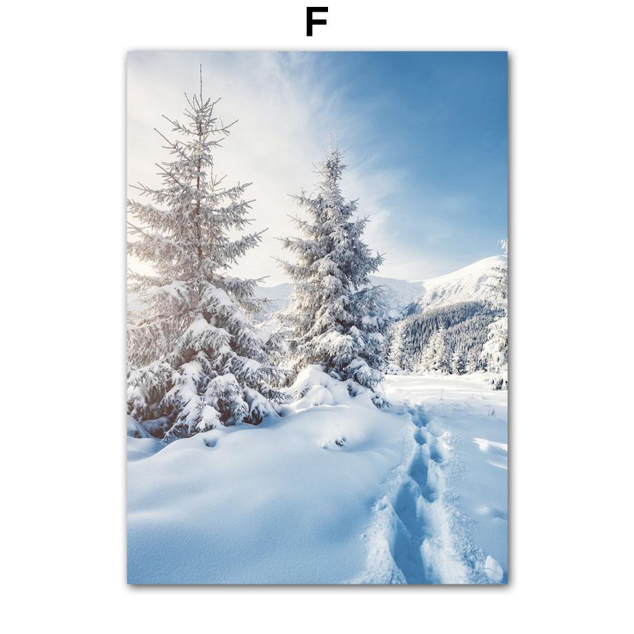 

Зимний снег, сосновый лес, замок с оленями, настенная живопись на холсте, постеры на скандинавскую тему и принты, настенные панно для декора гостиной 30X40 cm No Framed