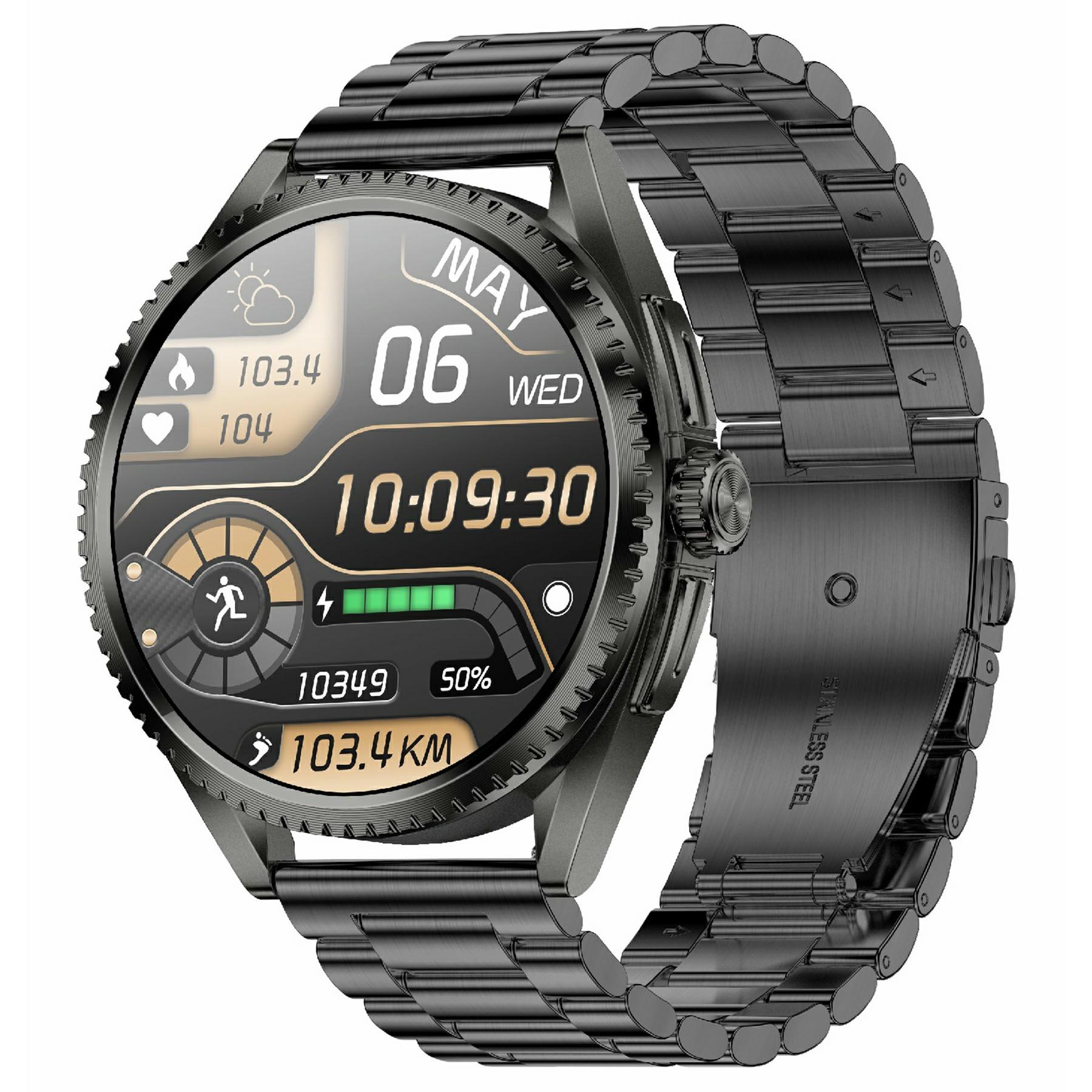 

CF52 Смарт-годинник з підтримкою Bluetooth-дзвінків, фітнес-трекер, монітор здоров я, смарт-годинник, сталевий ремінець Black