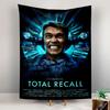Total Recall Tapestry Wall Hanging, Paul Verhoeven Arnold Sci-Fi Art, Retro Action Movie Wall Decor for Bedroom Man Cave