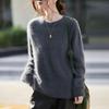 2025 Autumn/Winter Cashmere Wool Blend Round Neck Knitwear Long Sleeve Base Layer Top