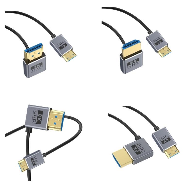 30/60/120cm Thin HDTV 2.1 Video Cable Cord 8K@60Hz Small to HDTV Coaxial Wire Wide Compatibility