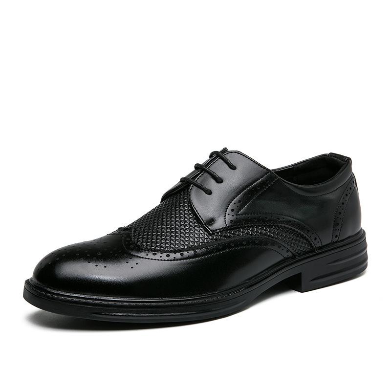 

Large size men s formal fashion leather shoes 2025 new Brock men s single shoes British leather shoes 38 чёрный