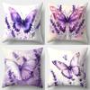 Graceful Purple Butterfly & Lavender PillowcaseLiving Room Sofa Cushion Cover, Soft and Comfortable, Bedroom Room Decoration