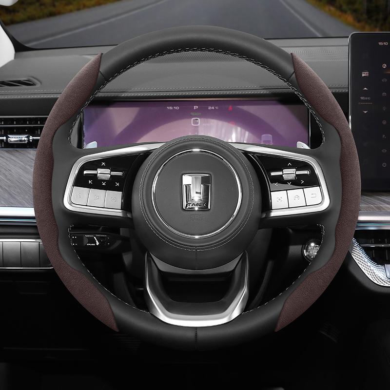 zkfan8 Suitable for Tank Anti-Slip Buckle Segmented Suede Steering Wheel Cover Suitable for 300 400 500 700 800 Hi4T Hi4Z Winter and Warm Accessories