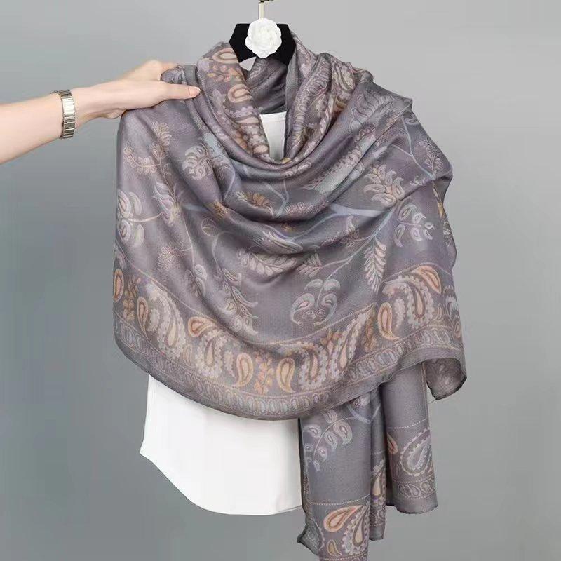New Spring And Autumn Imitation Cotton And Hemp Square Scarf Women'S Versatile Style Fashion Scarf Multi Functional Hair Binding Headscarf