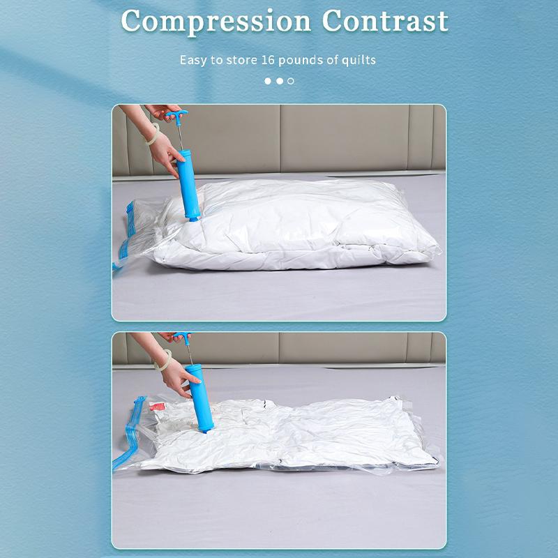 5Pcs Vacuum Storage Bags With Valve Folding Compressed Space Saving Clothes Storage Big Size For Towel Cloth Blanket