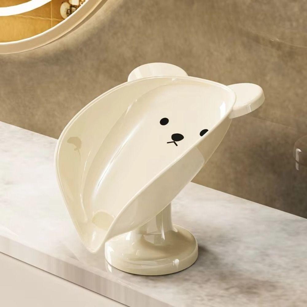 Drainable Soap Storage Rack Organizer PET Soap Dish Stylish Suction Cup Soap Box  Household