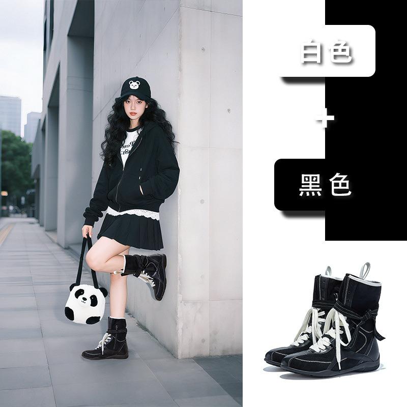 Bandage Martin Boots Women's Autumn and Winter New Retro Pair Boots Western Cowboy Boots Versatile Boots Women