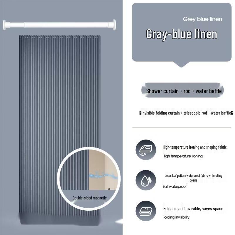 Xihe Folding Magnetic Shower Partition Curtain