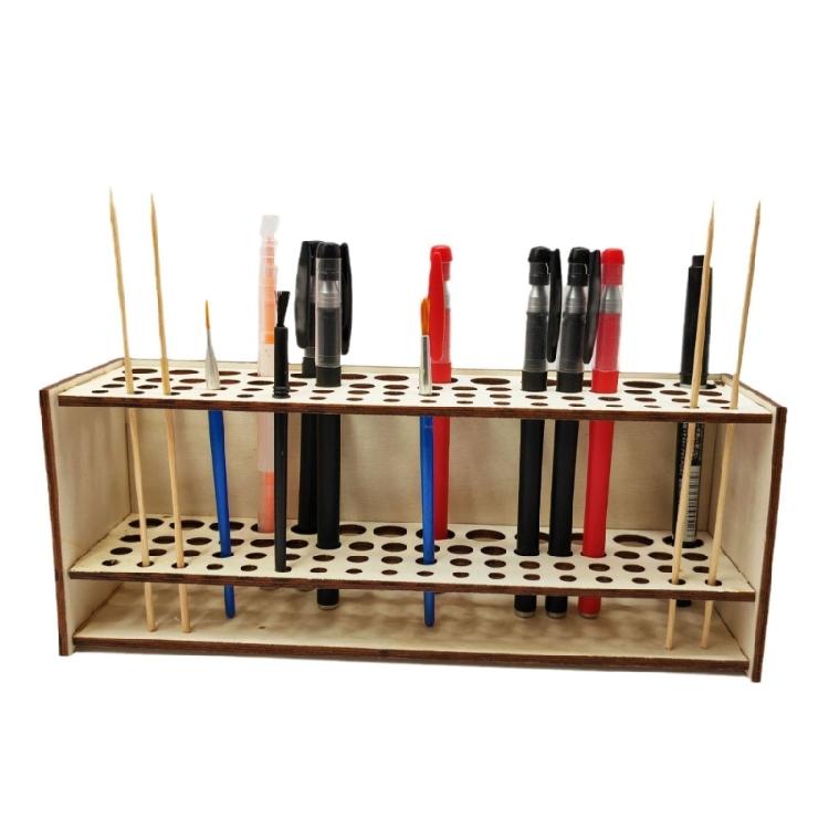 Boxwood Pen Storage Solution Multi Hole Design Pen Hold For Paint Supplies Office Equipment School Accessories