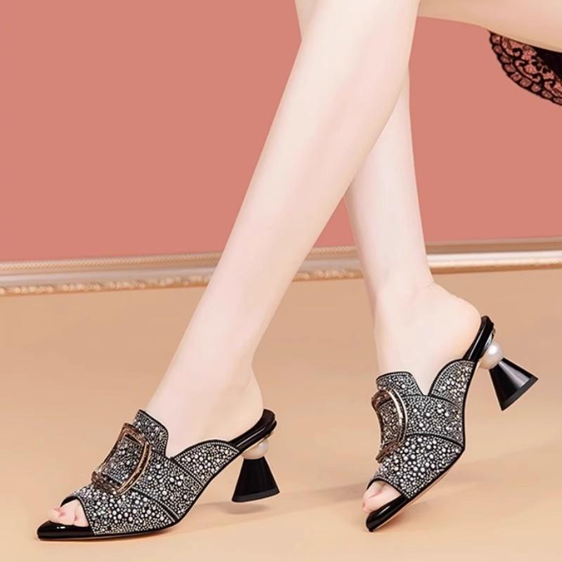 Fashion Fashion Temperament Women Shoes Summer New Fish Mouth Heels Comfor Versatile Women's Sandals Simple Anti Slip Women's Slippers