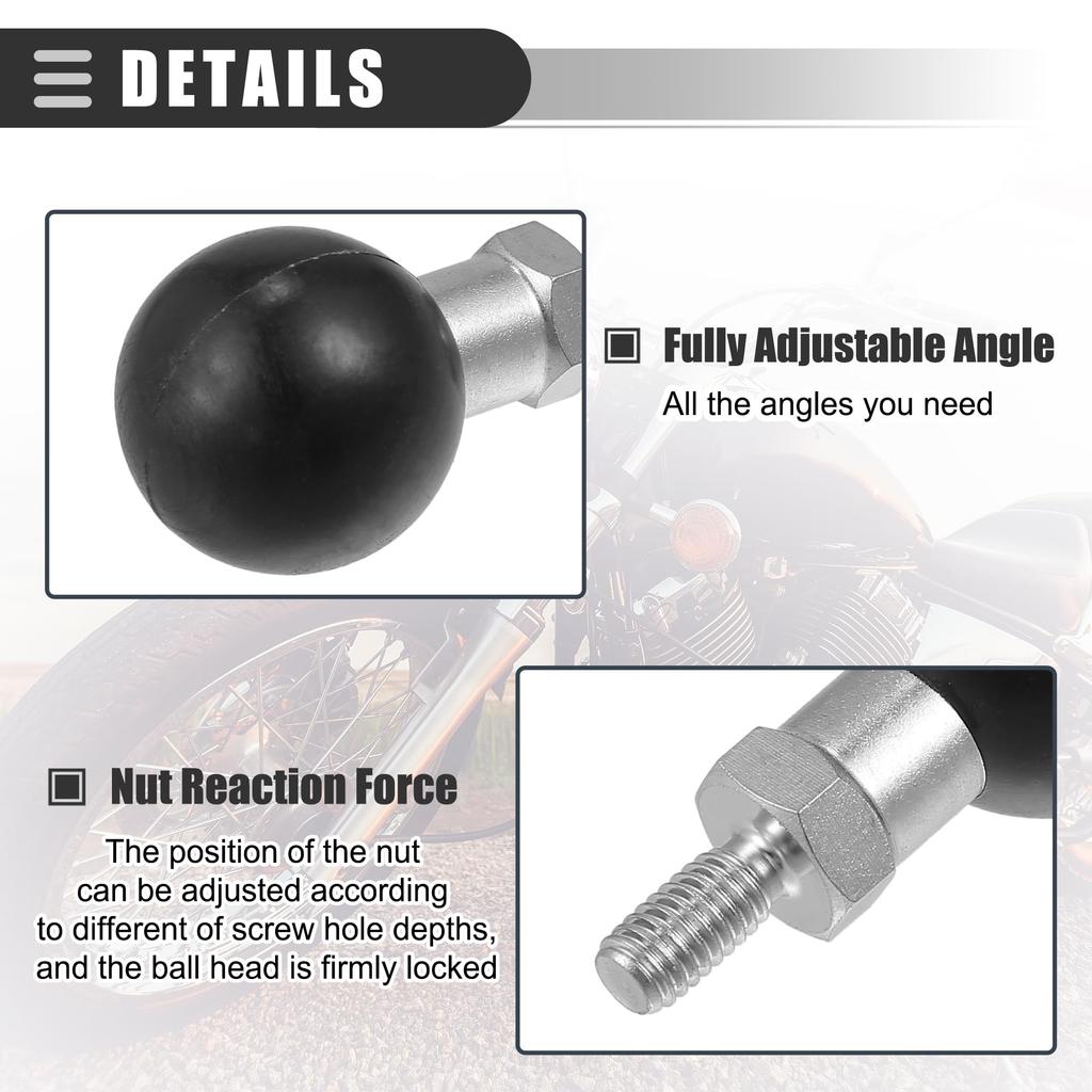 X AUTOHAUX 25mm Motorrad Kugelhalterung Tragbarer Stativkugeladapter Auto Fahrrad Rückspiegel