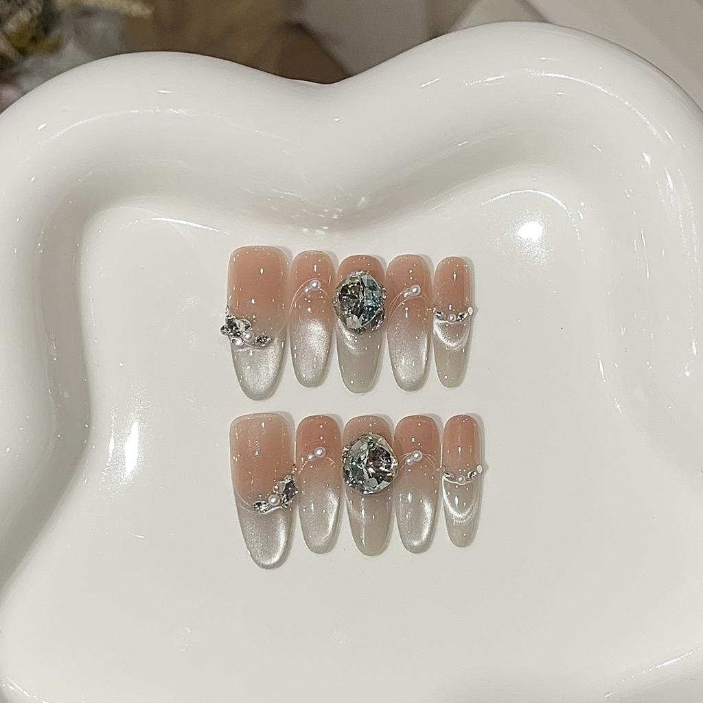 Peach Moonlight Handmade Blinking Gradient Silver Flashing Glass Beads Light Chasing Cat Eye Boutique K9 Wearing Armor