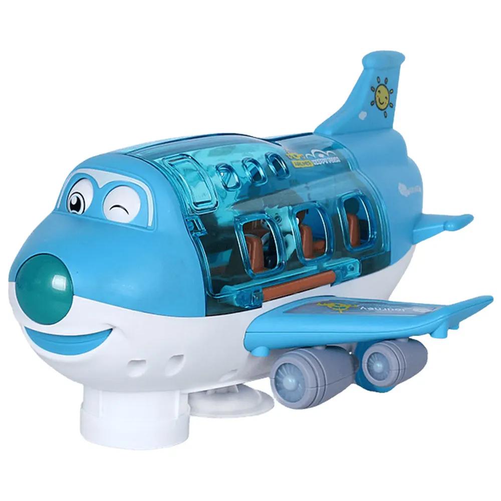 Rotating Aircraft Model Plane Toys Colorful Light Electric Airplane Music Simulation Airliner Kids Traffic Toy Christmas Gifts синий