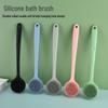 Premium Silicone Bath Brush - Soft Bristles, Long Handle, Double-Sided Back Scrubber