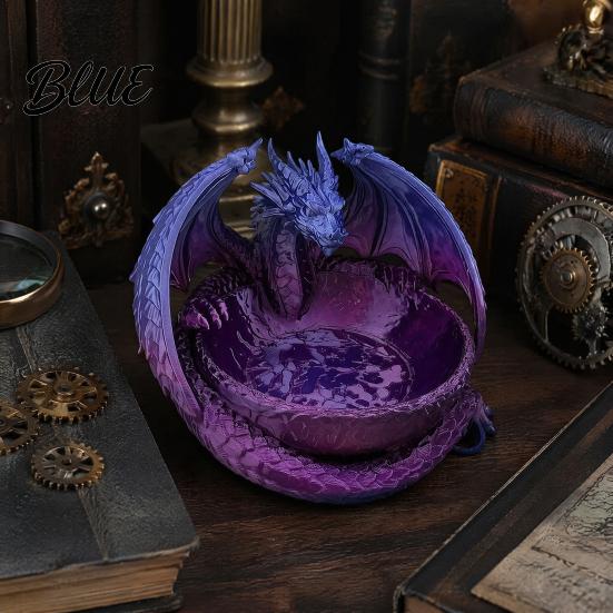 Dekorative Drachenskulptur 3D-gedrucktes Aufbewahrungsfach für Schmuck Schlüssel Schreibtisch-Organizer mit Fantasy-Sammlung Display Detaillierte Schuppen & Flügel Groß