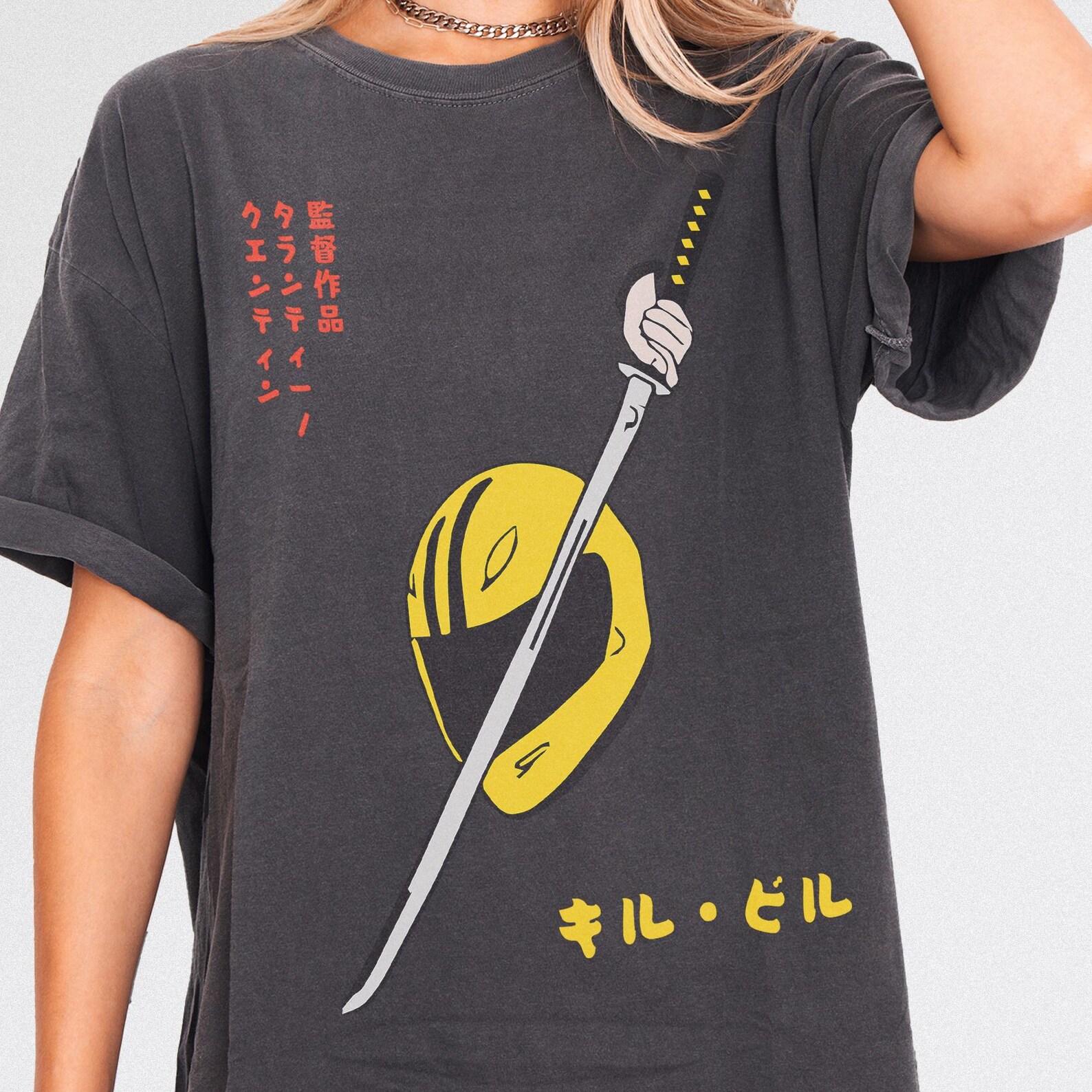 Bill Movie Art Graphic Tee, Retro Samurai Sword Japanese Kill Movie T-Shirt 4XL