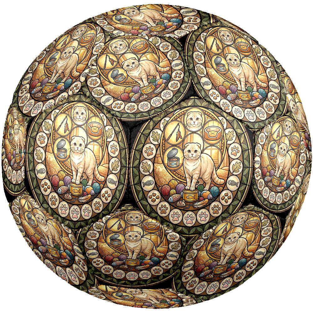 Cats Cozy Haven Round Football Size 5 Adult Ball Suitable for Training Matches and Outdoor Team.