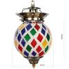Handcrafted Rhombus Shape Glass Crystal Decorated Mosaic Hanging Light (Multicolour)