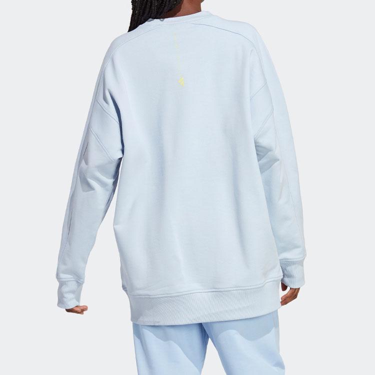 Adidas × Mikina s dlouhým rukávem a kulatým výstřihem s potiskem loga Stella McCartney Unisex mikina světle modrá IA7716