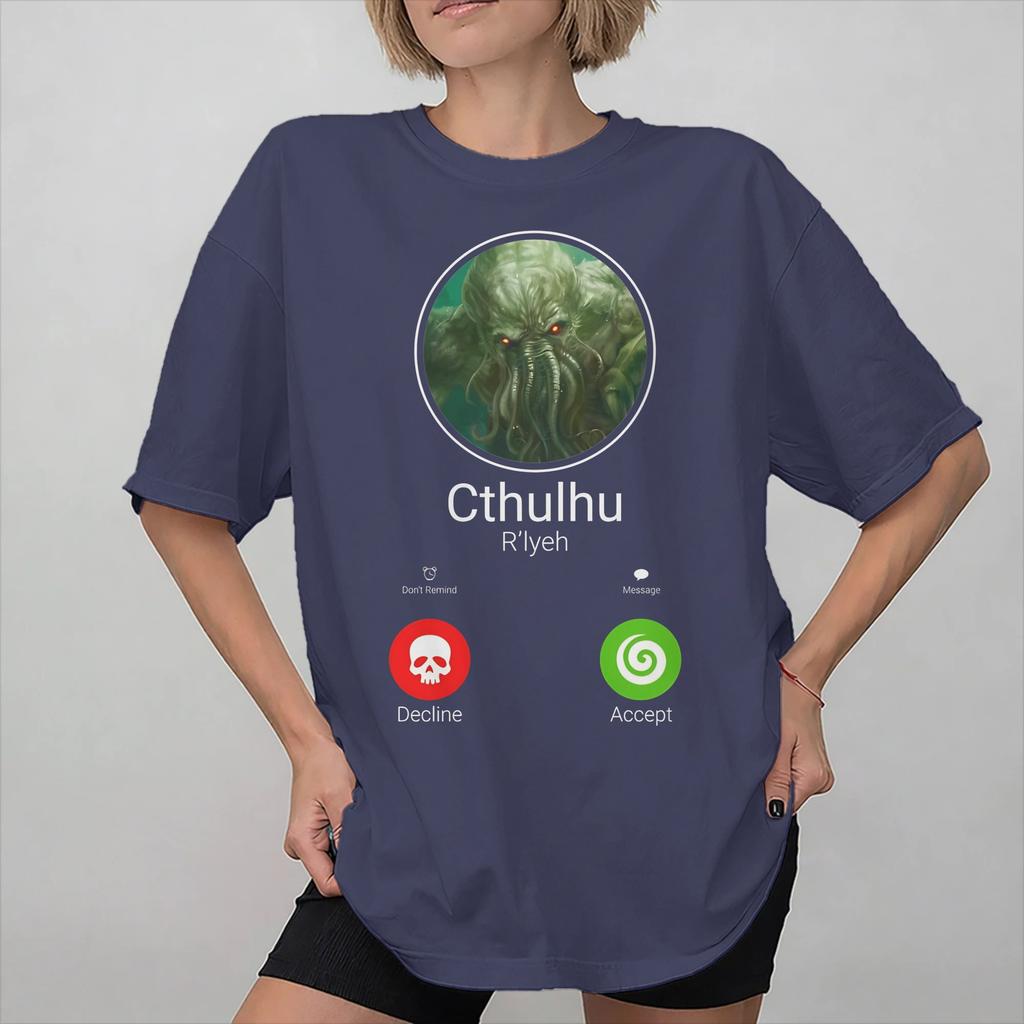 Unisex Women Graphic Printed Call Of Cthulhu Lovecraft T Shirt Tee Cotton Tshirts Clothing
