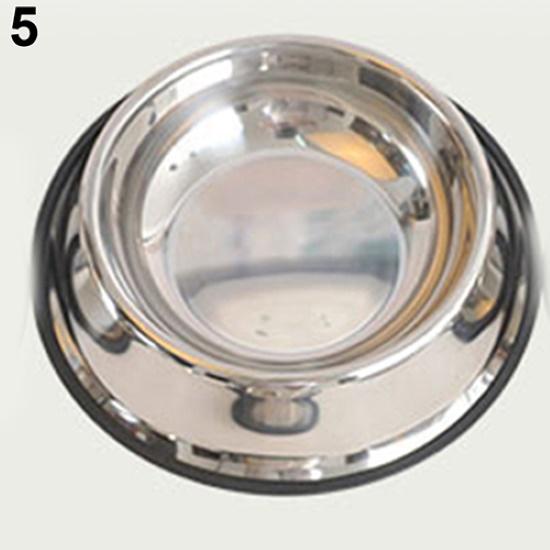 1 Pc Stainless Steel Durable Pet Dog Cat Feeding Food Non Slip Bowl Dish