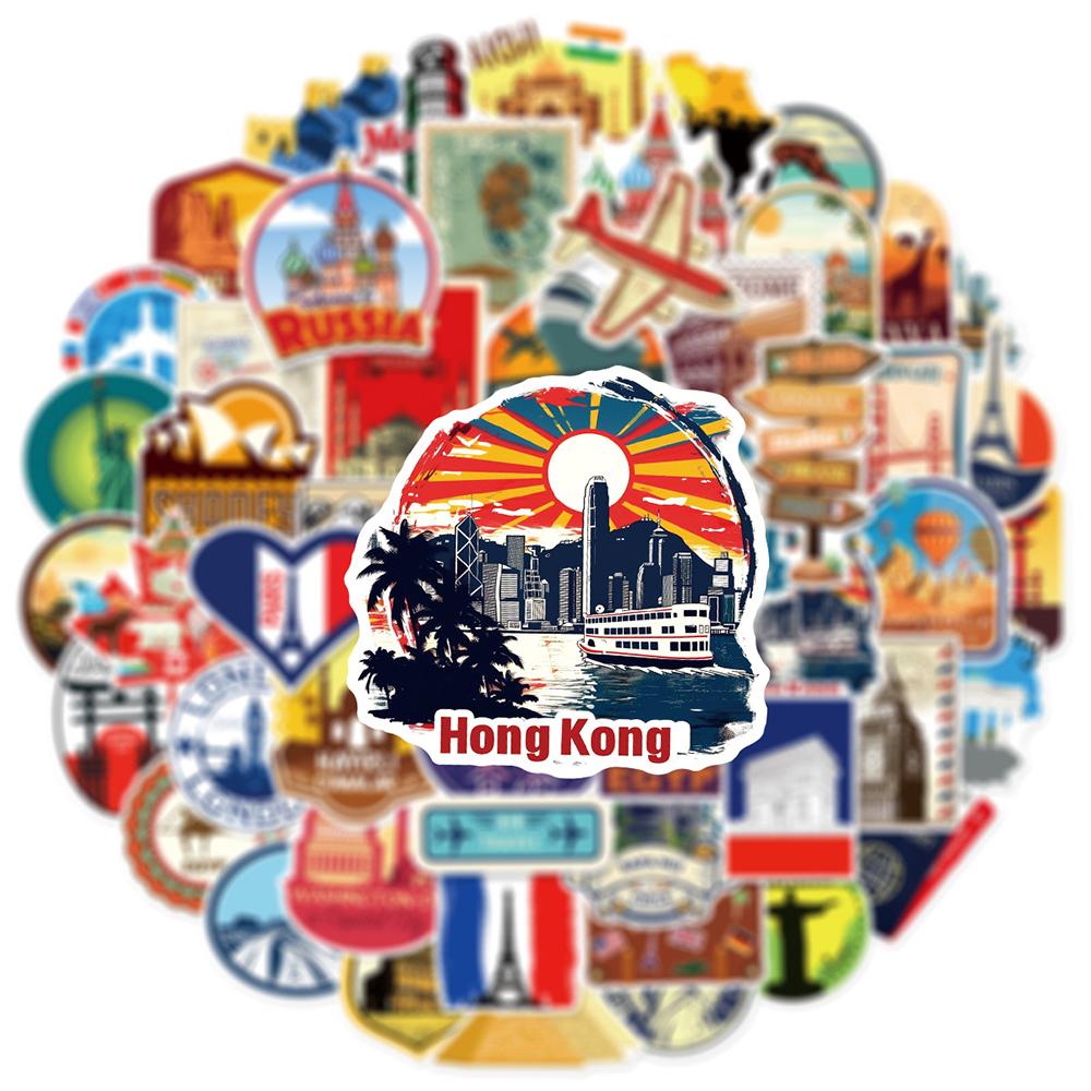 10/30/50pcs World Famous City Landscape Stickers Architecture Travel Scenery Decals DIY Toy Waterproof Graffiti Phone Luggage
