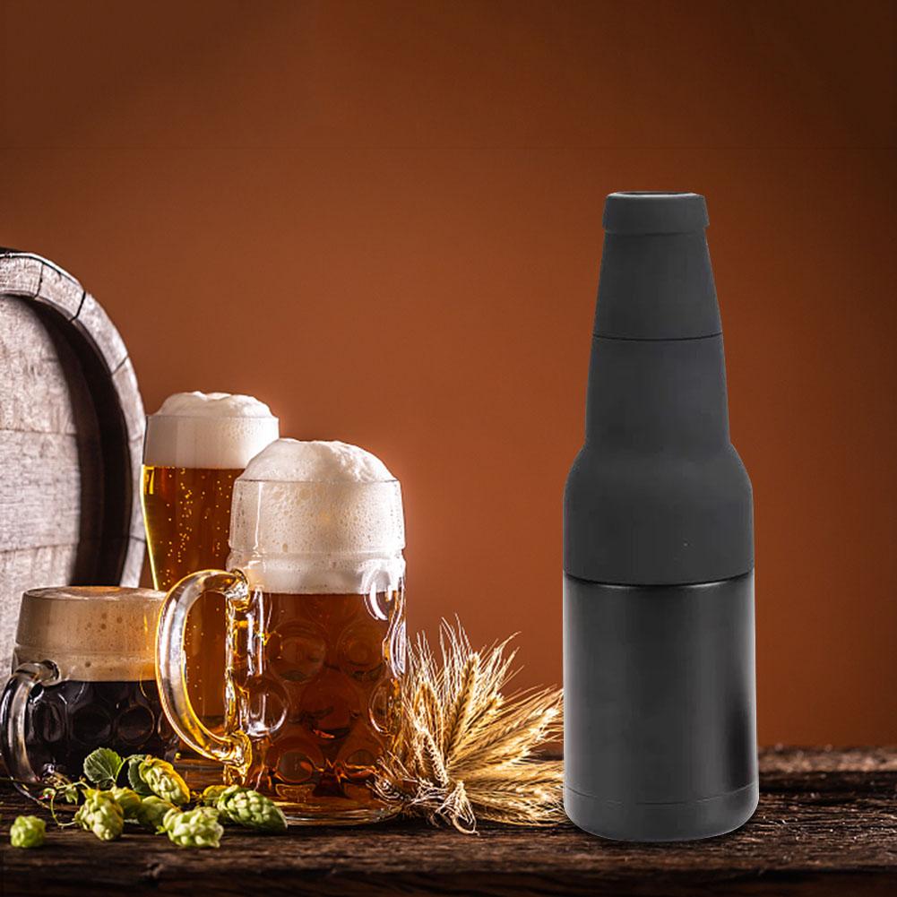 Double Walled Can Cooler with Opener Slim Can Beer Bottle Insulators Holder Stainless Steel Bottle Cooler Men Dad Birthday Gifts