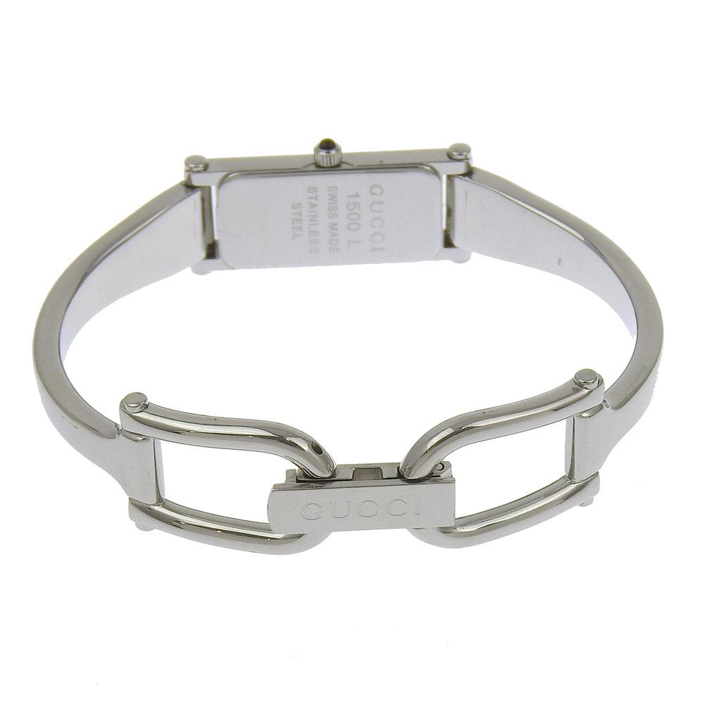 Gucci Shell Watches 1500L Pink shellDial Stainless Steel Quartz Analog Display Women Used