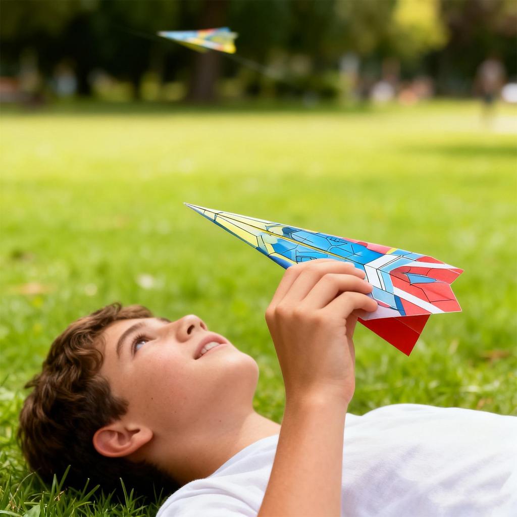 Aerei di Carta per Bambini Materiali per Lavoretti Con Istruzioni Arte della Piegatura della Carta Attività Creative Per Bambini Ragazzi Ragazze Adulti