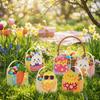 6pcs Cartoon Easter Bunny Candy Boxes Egg Rabbit Carrot Handmade Basket Gift Box Empty with Handle Easter Paper Boxes