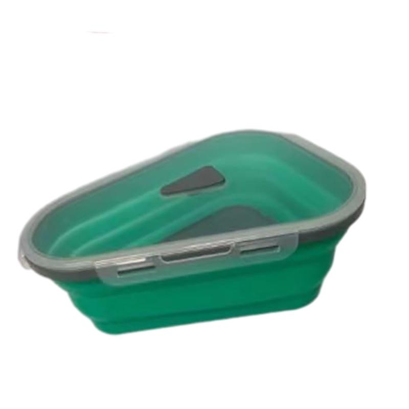 Pizza Pack Reusable Container Box Foldable Triangular Food Storage Case Orange