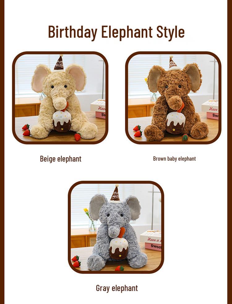 Cute Sitting Elephant Plush Toy Birthday Gift