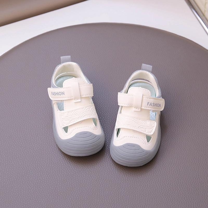 Baby Walking Shoes Toes Capped Anti-kicked Boys Girls Sandals Non-slip Soft Sole 2025 Summer New Kids Casual Shoes Hook&loop