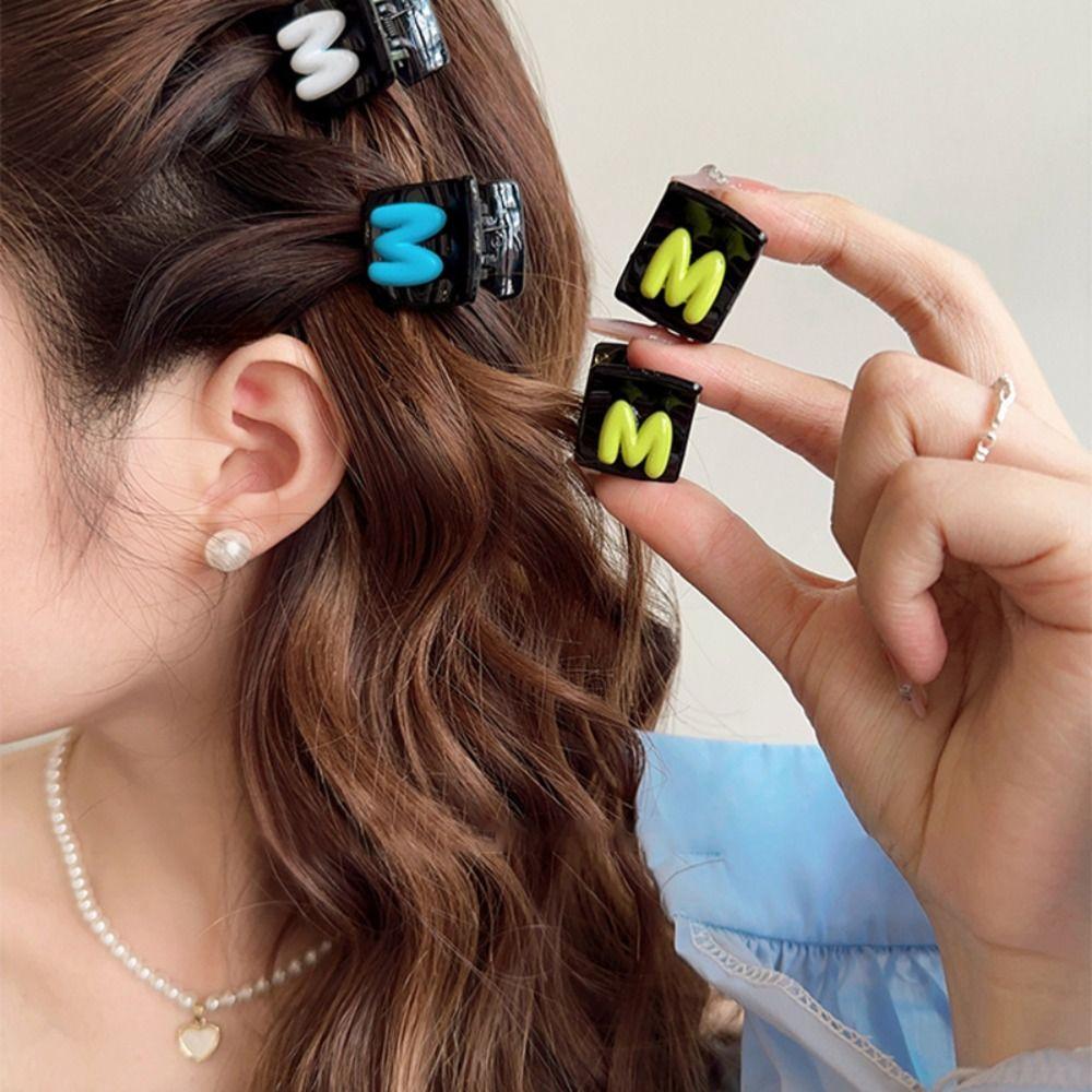 

Ins Letter Mini Hair Claw Square Lovely Lady