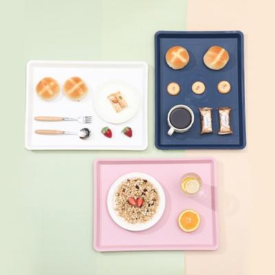 Food Serving Tray with Non-Slip Base Large Capacity Food Grade BPA Free Fruit Cookies Dessert Reusable Plastic Tray
