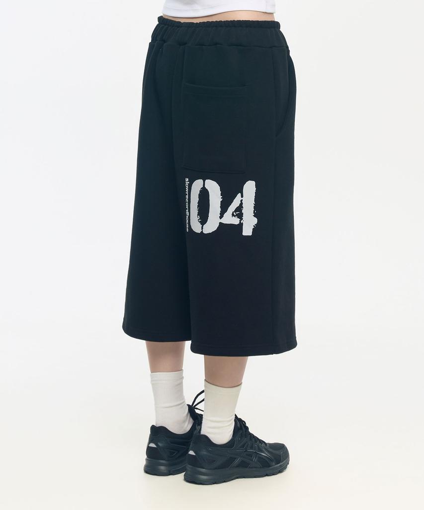 SLOW RECORD HOUSE 04 Bermuda Sweatpants_Black