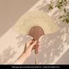 Tai Life Women's Handmade Wabi-sabi Cattail Fan: Artistic Summer Rattan Craft, Chinese Style Intangible Heritage Round Fan