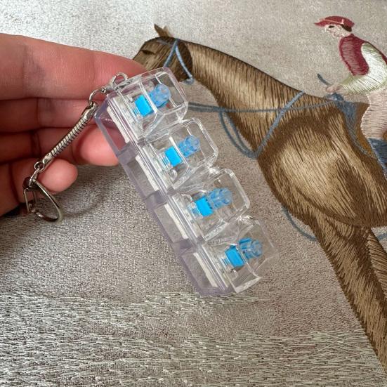 Yousheng Jucărie Fidget Tastatură cu 4 Taste cu Lumină Eliberare Stres Capac Transparent Tastatură Clicker deget Breloc Buton Decompresie Jucărie Senzorială