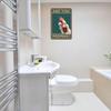 Lustiges Kackendes Huhn Metallschild Vintage Badezimmer Wanddeko Humorvoll Haus Bauernhaus