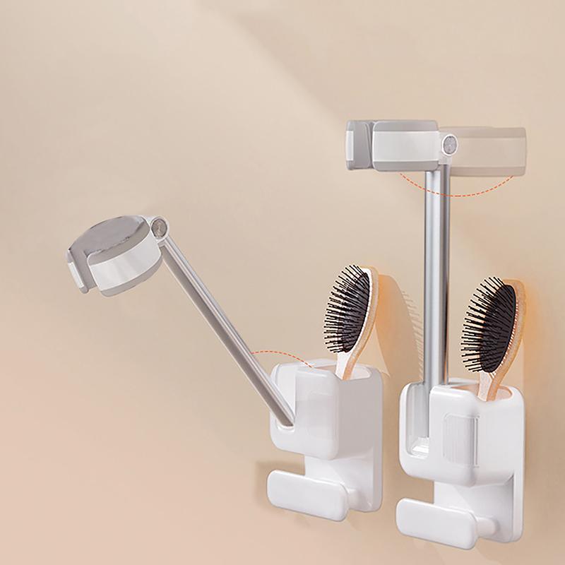 Hair Dryer Holder Non-Drilling Wall-Mounted Hair Dryer Stand For Bathroom Wall Mounted Lazy Storage Stand Rack Shelf