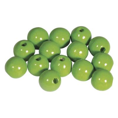 FSC 100% Wooden Beads, Polished, 10mm Ø, Apple Green, 52 Pieces