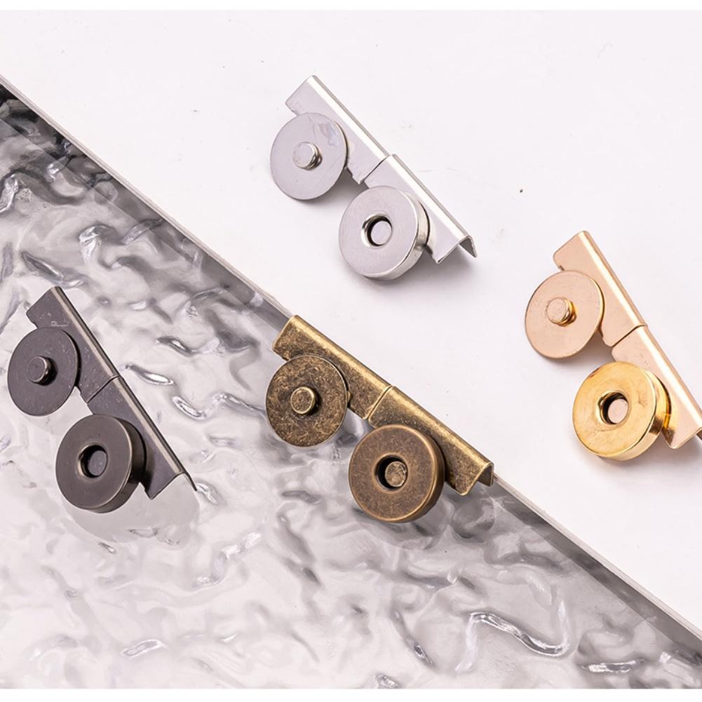 20Pcs Seamless Metal Magnetic Buckles No Sewing Required Handbag Pocket Clip Purse Closure DIY Craft Bags Parts Accessories