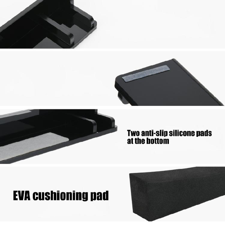 Entertainment Furniture Stand for Horizontal Game Console Positioning, Black Acrylic Desktop Support Pair for Home Gaming and Media Shelf Use